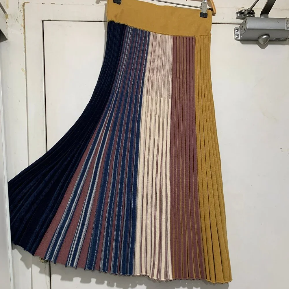 COS KNIT COTTON COLORBLOCK PLEATED SKIRTS SIZE XS/26 - Picture 5 of 8